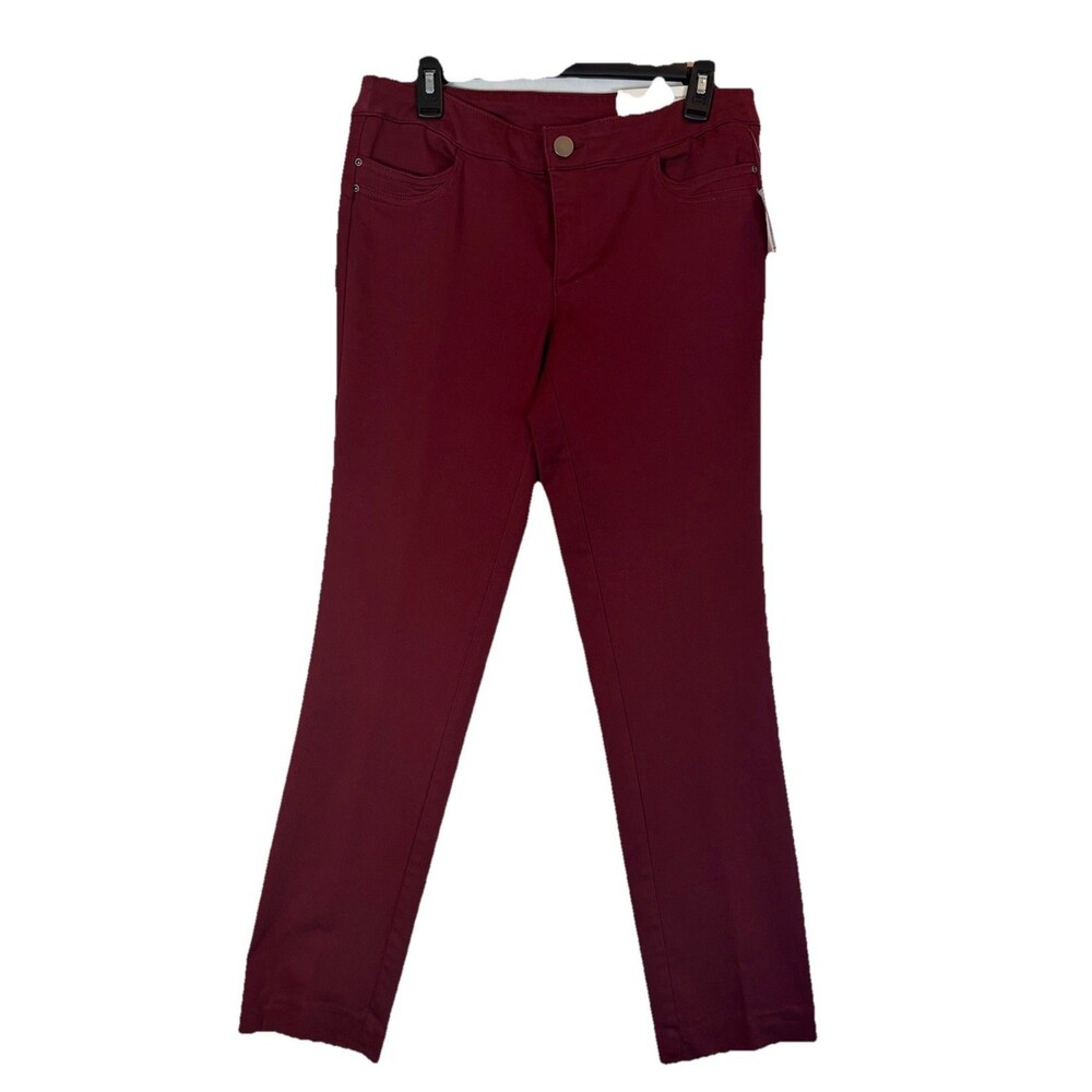 Christopher & Banks Perfect Pant Tapered Straight Fit Maroon Women’s Size 4 NWT